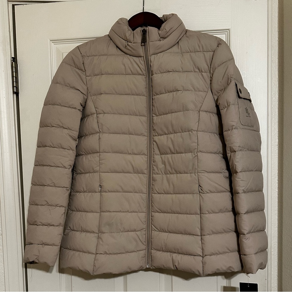 LAUREN Ralph Lauren Stretch Short Puffer Jacket Womens Size M - NEW